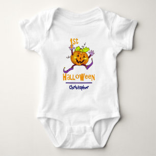 Halloween Happy Pumpkin Boy Individuelle Name Baby Strampler