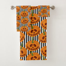 Halloween Happy Pumpkin Pattern Badhandtuch Set