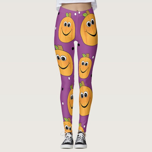 Halloween Happy Pumpkins Leggings (Vorderseite)