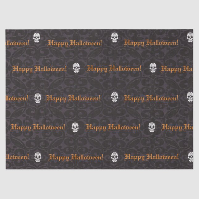 Halloween Happy Skulls Tissue Seidenpapier (Vorderseite)