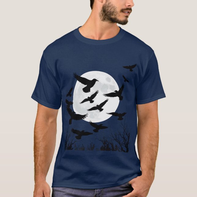 Halloween Harbingers Ravens fliegen zusammen T-Shirt (Vorderseite)