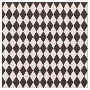 halloween harlequin red Schwarz-weiß Stoff