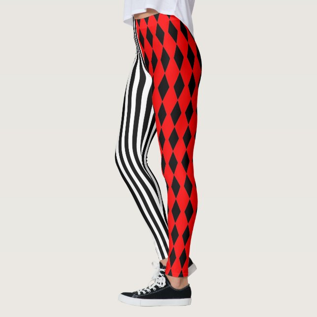 Halloween Harlequin und Stripes Leggings (Links)