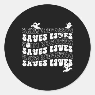 Halloween Harm Reduction Niedlich Ghost Public Hea Runder Aufkleber