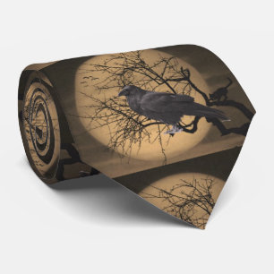 Halloween Harvest Moon mit Raven Neck Tie Krawatte