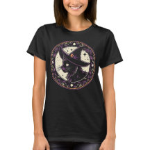 Halloween Hat Cat Lila Petals T - Shirt