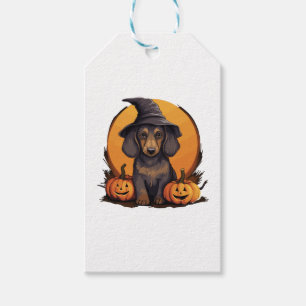 Halloween-Hat-Pumpkin-Dog-Dackel Geschenkanhänger