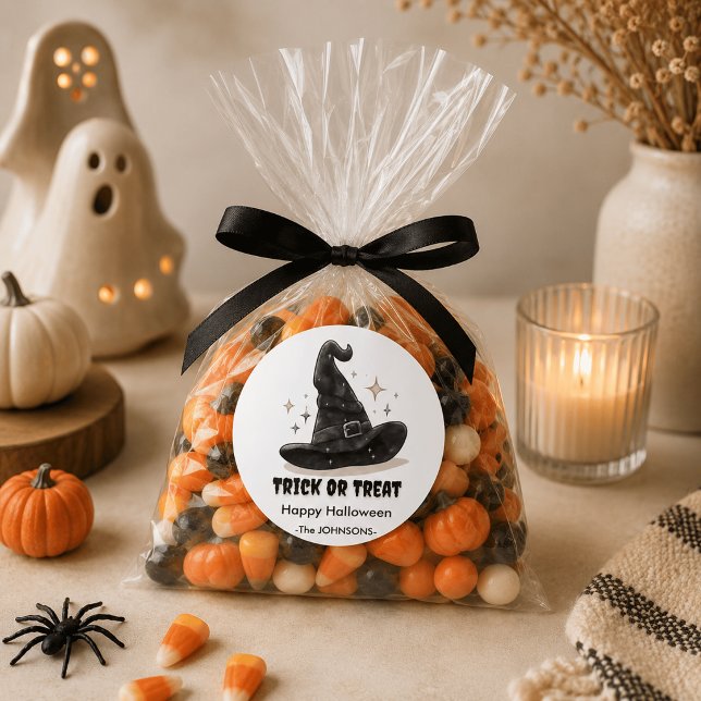 Halloween Hat Spooky Design - Runder Aufkleber (Von Creator hochgeladen)