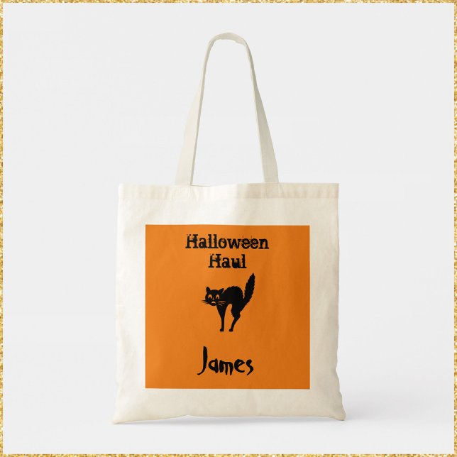 Halloween Haul Orange und Black Tote Bag Tragetasche (Von Creator hochgeladen)