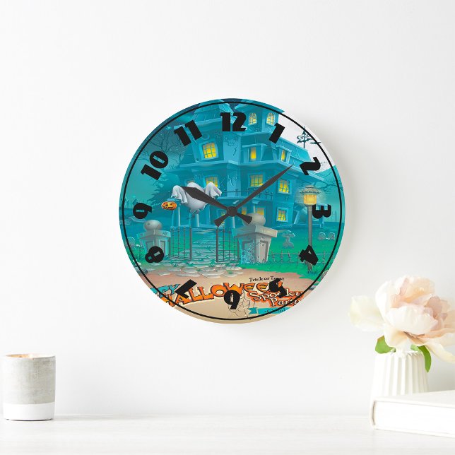 Halloween Haunted House Clock Große Wanduhr (Von Creator hochgeladen)
