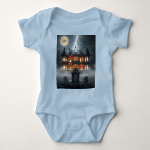 Halloween-Haus mit Frankie, dunkelgrau Baby Strampler