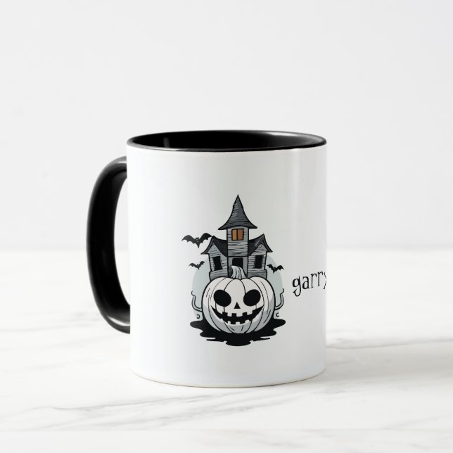 Halloween-Haus Tasse (Vorderseite Links)
