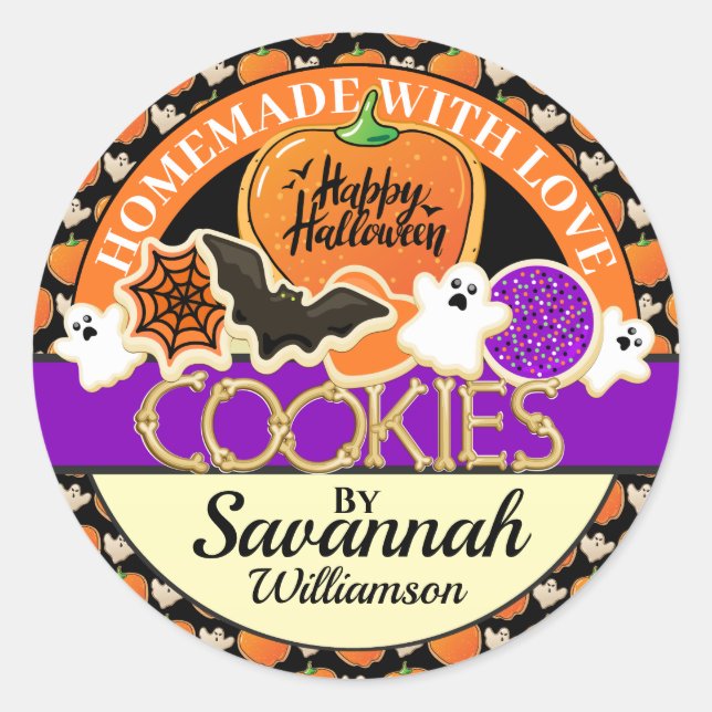 Halloween-Hausgemachte Liebe Runder Aufkleber (Vorderseite)