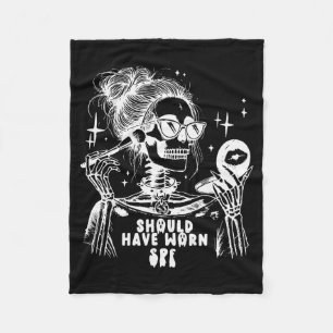 Halloween-Hautpflege-Esthetikerin Skelett-Haut-Est Fleecedecke