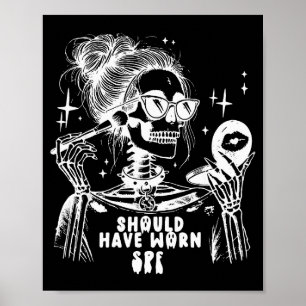 Halloween-Hautpflege-Esthetikerin Skelett-Haut-Est Poster