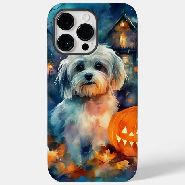 Halloween Havanese mit Pumpkins Beängstigend Case-Mate iPhone Hülle (Rückseite)