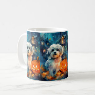 Halloween Havanese mit Pumpkins Beängstigend Kaffeetasse