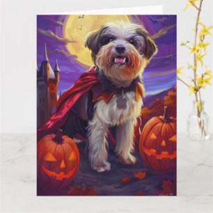 Halloween Havanese Vampire Pumpkins Beängstigend Karte