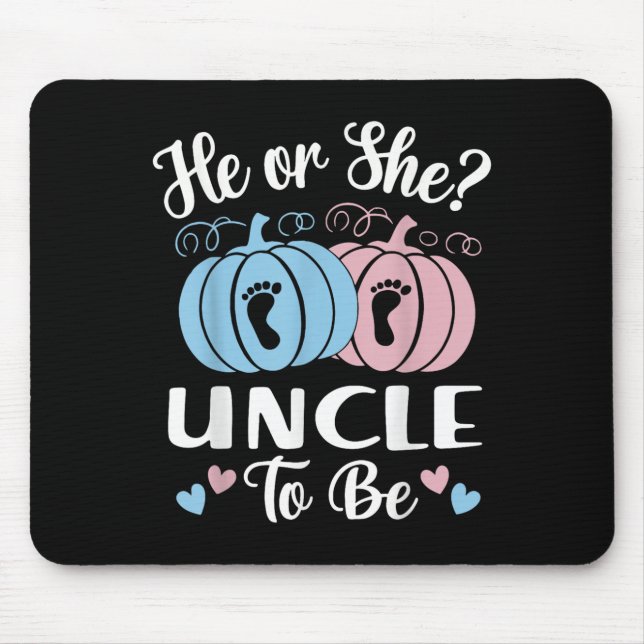 Halloween He Or She Uncle To Be Pumpkin Gender Rev Mousepad (Vorne)