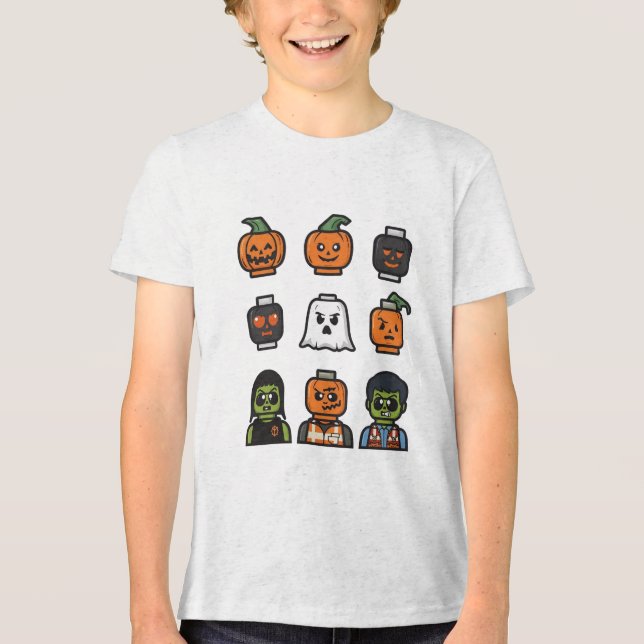 Halloween Head Monster T - Shirt für Kinder (Vorderseite)