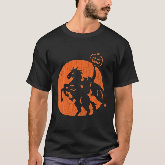 Halloween Headless Horseman Folklore Pumpkin Jacko T-Shirt (Vorderseite)