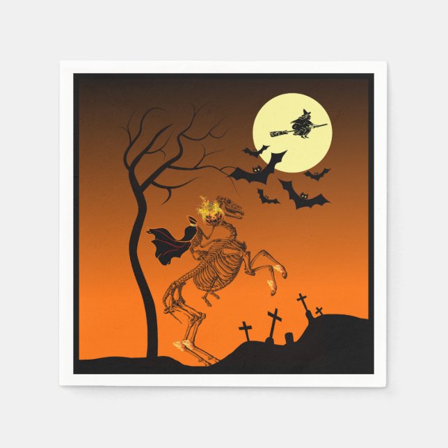 Halloween Headless Horseman Serviette (Vorderseite)