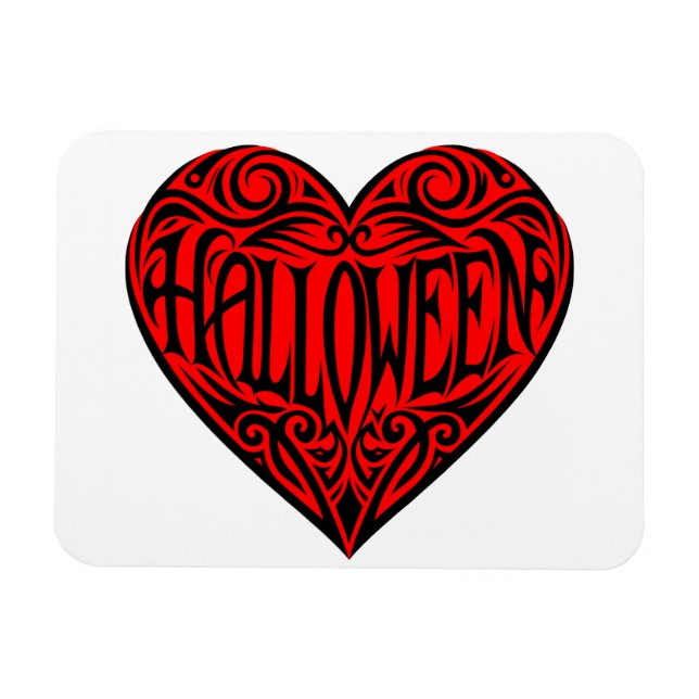 Halloween Heart, Black Heart, Holiday Magnet (Horizontal)