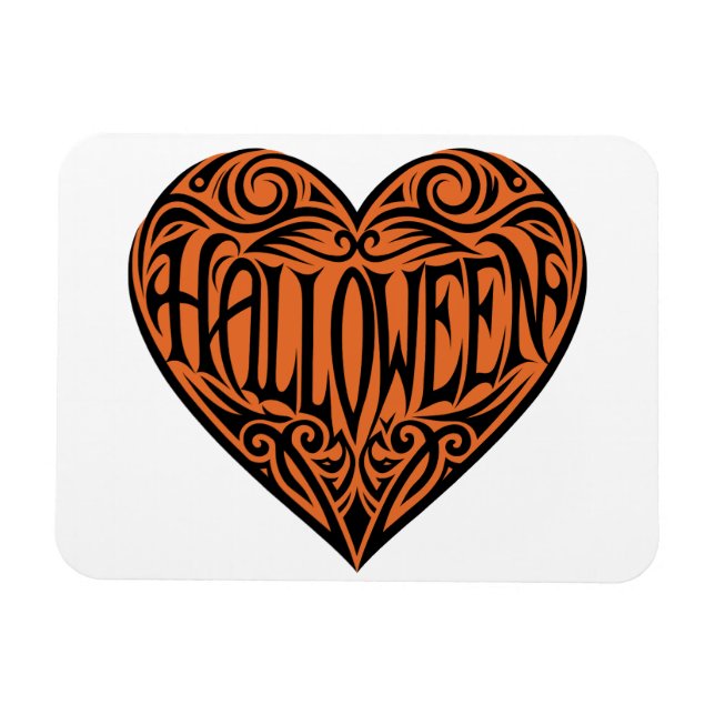 Halloween Heart, Black Heart, Holiday Magnet (Horizontal)