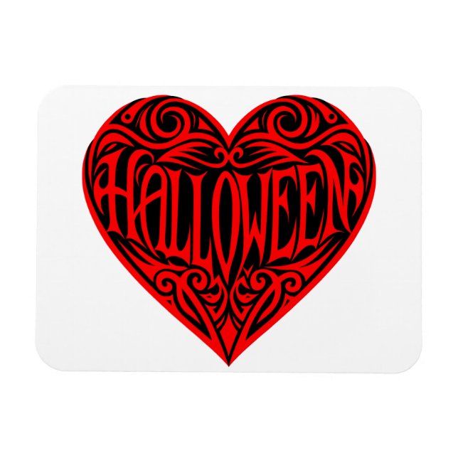 Halloween Heart, Red Heart, Holiday Magnet (Horizontal)