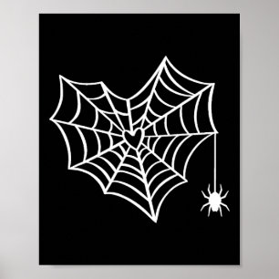 Halloween Heart Spider Web Spooky Kostüm Poster