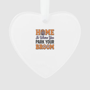 Halloween Heim Parken Sie Ihren Besen Vintage-Typo Ornament