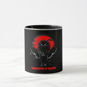 Halloween heißt anrufen: Wolf Tasse