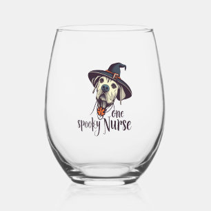 Halloween-Held - ein Spooky-Nurse-Hund Weinglas Ohne Stiel