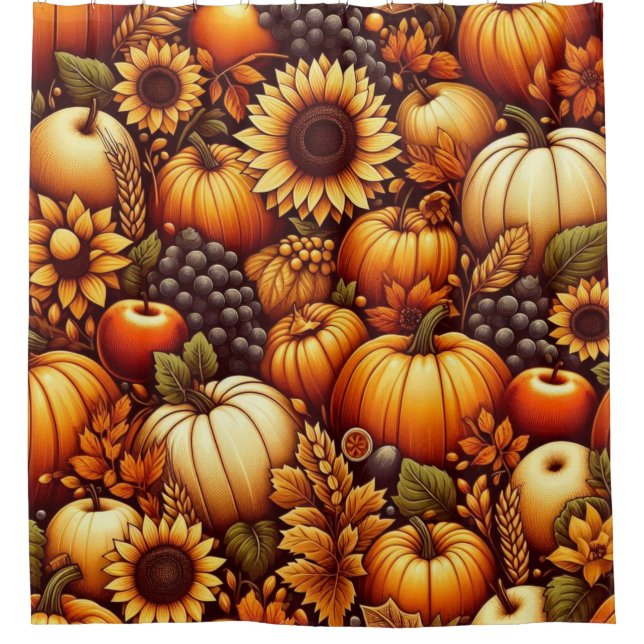 Halloween/Herbst/Herbst/Kürbis Duschvorhang (Vorderseite)