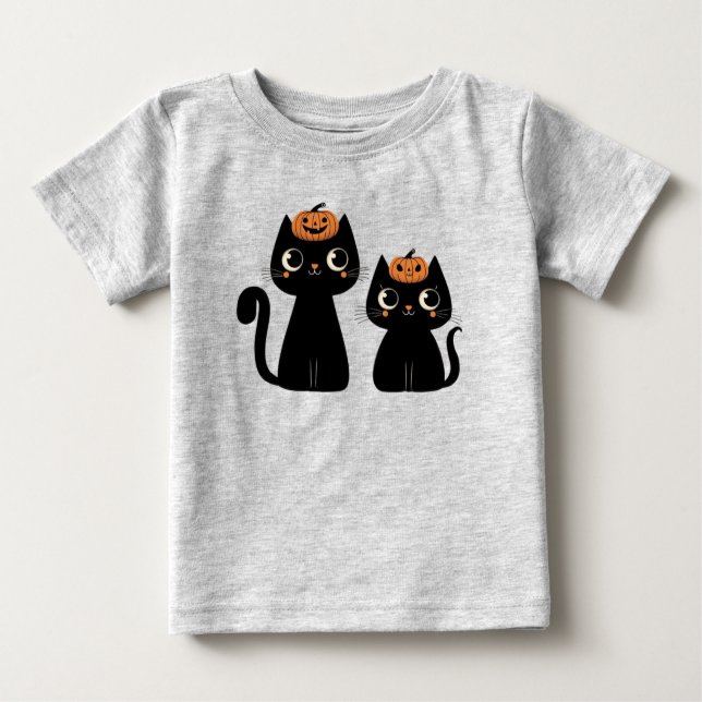 Halloween/Herbst/Herbst/Kürbis/Katze Baby T-shirt (Vorderseite)