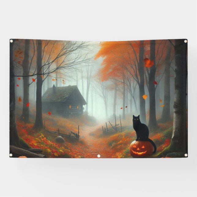 Halloween/Herbst/Herbst/Kürbis/Katze Banner (Horizontal)
