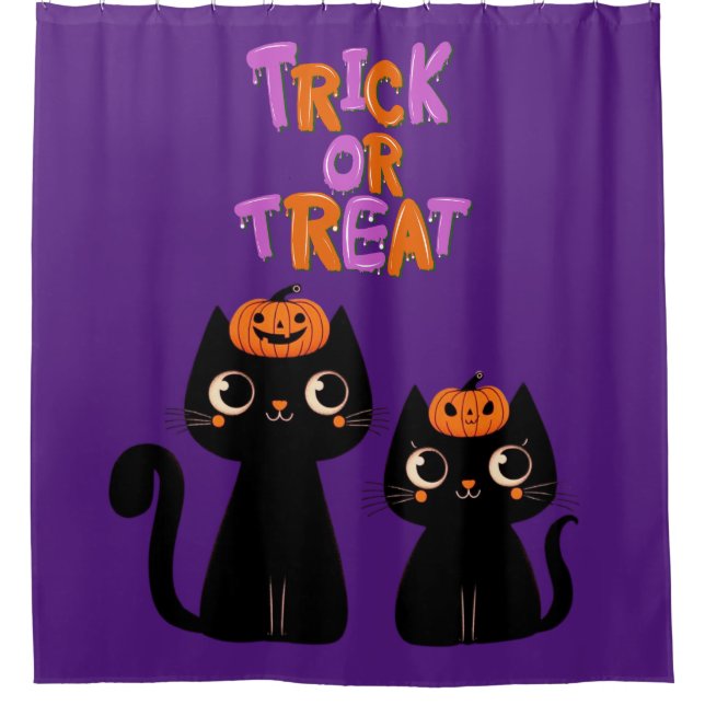 Halloween/Herbst/Herbst/Kürbis/Katze Duschvorhang (Vorderseite)