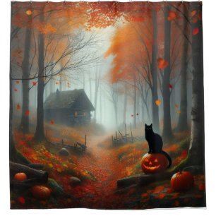 Halloween/Herbst/Herbst/Kürbis/Katze Duschvorhang