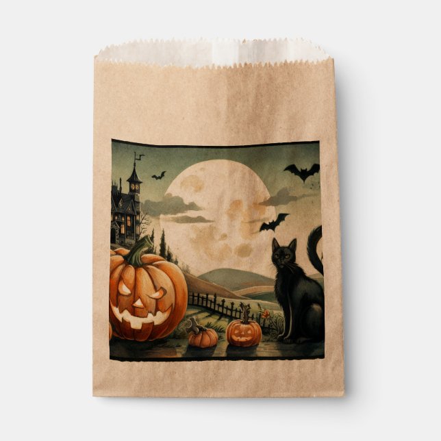 Halloween/Herbst/Herbst/Kürbis/Katze Geschenktütchen (Vorderseite)