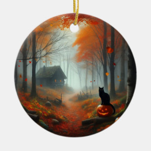 Halloween/Herbst/Herbst/Kürbis/Katze Keramik Ornament