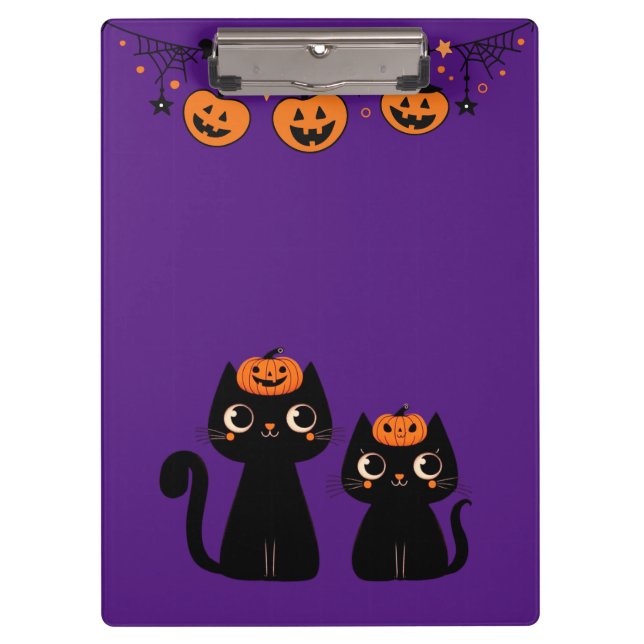 Halloween/Herbst/Herbst/Kürbis/Katze Klemmbrett (Vorderseite)
