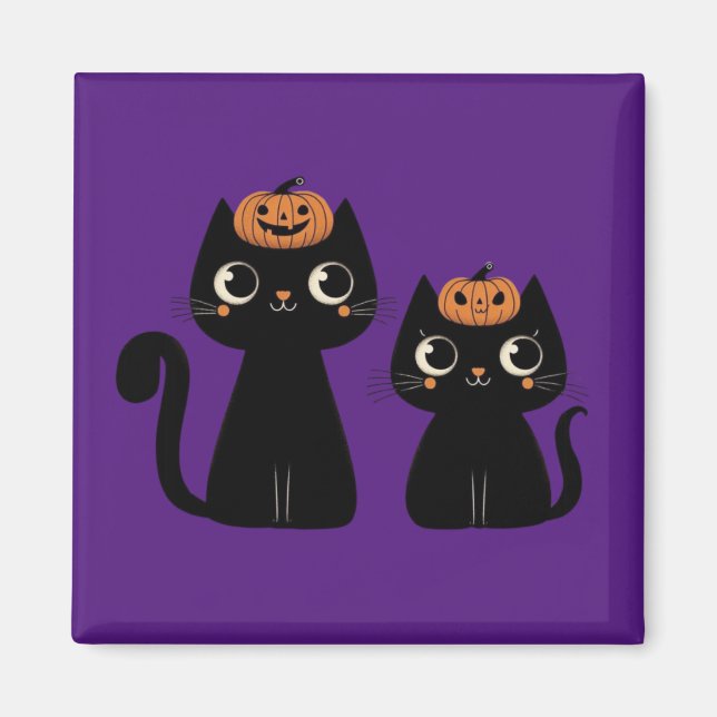 Halloween/Herbst/Herbst/Kürbis/Katze Magnet (Vorne)