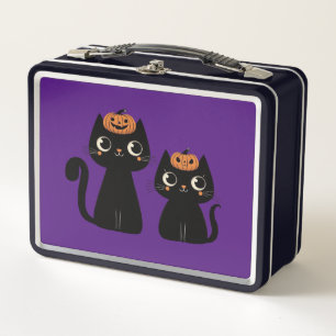 Halloween/Herbst/Herbst/Kürbis/Katze Metall Brotdose
