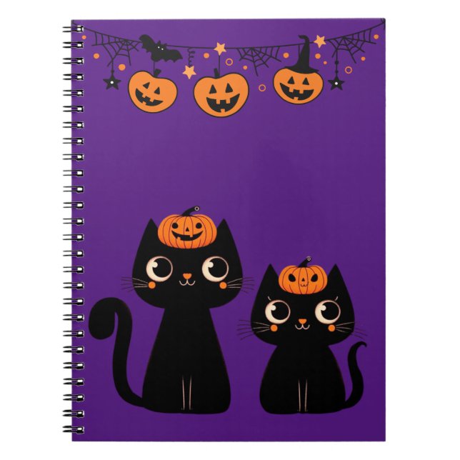 Halloween/Herbst/Herbst/Kürbis/Katze Notizblock (Vorderseite)