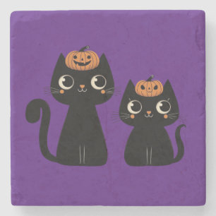 Halloween/Herbst/Herbst/Kürbis/Katze Steinuntersetzer