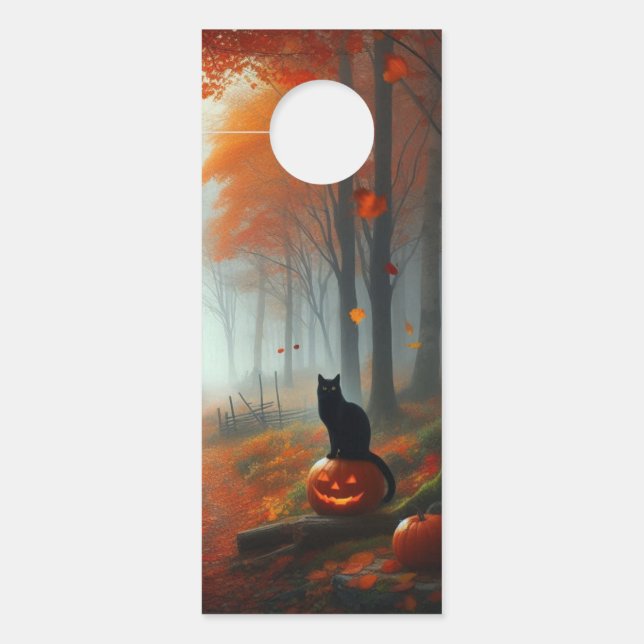 Halloween/Herbst/Herbst/Kürbis/Katze Türanhänger (Vorderseite)