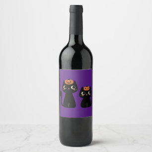 Halloween/Herbst/Herbst/Kürbis/Katze Weinetikett