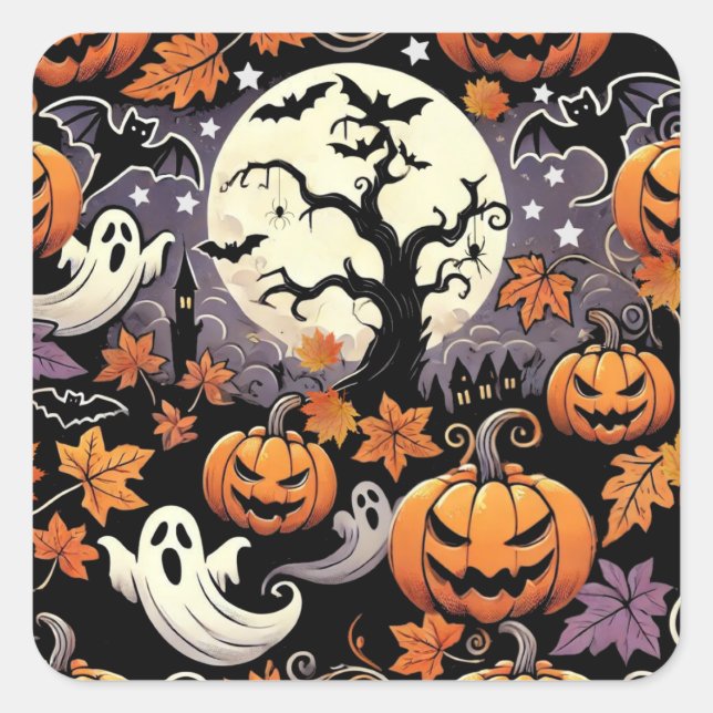 Halloween/Herbst/Herbst Quadratischer Aufkleber (Vorderseite)