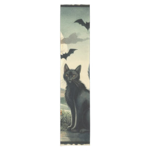 Halloween-/Herbst-/Herbstkatze Kurzer Tischläufer