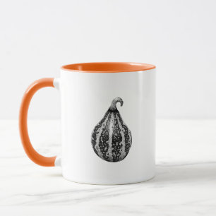 Halloween Herbst Kürbis Tinte Stipple Zeichnung Tasse